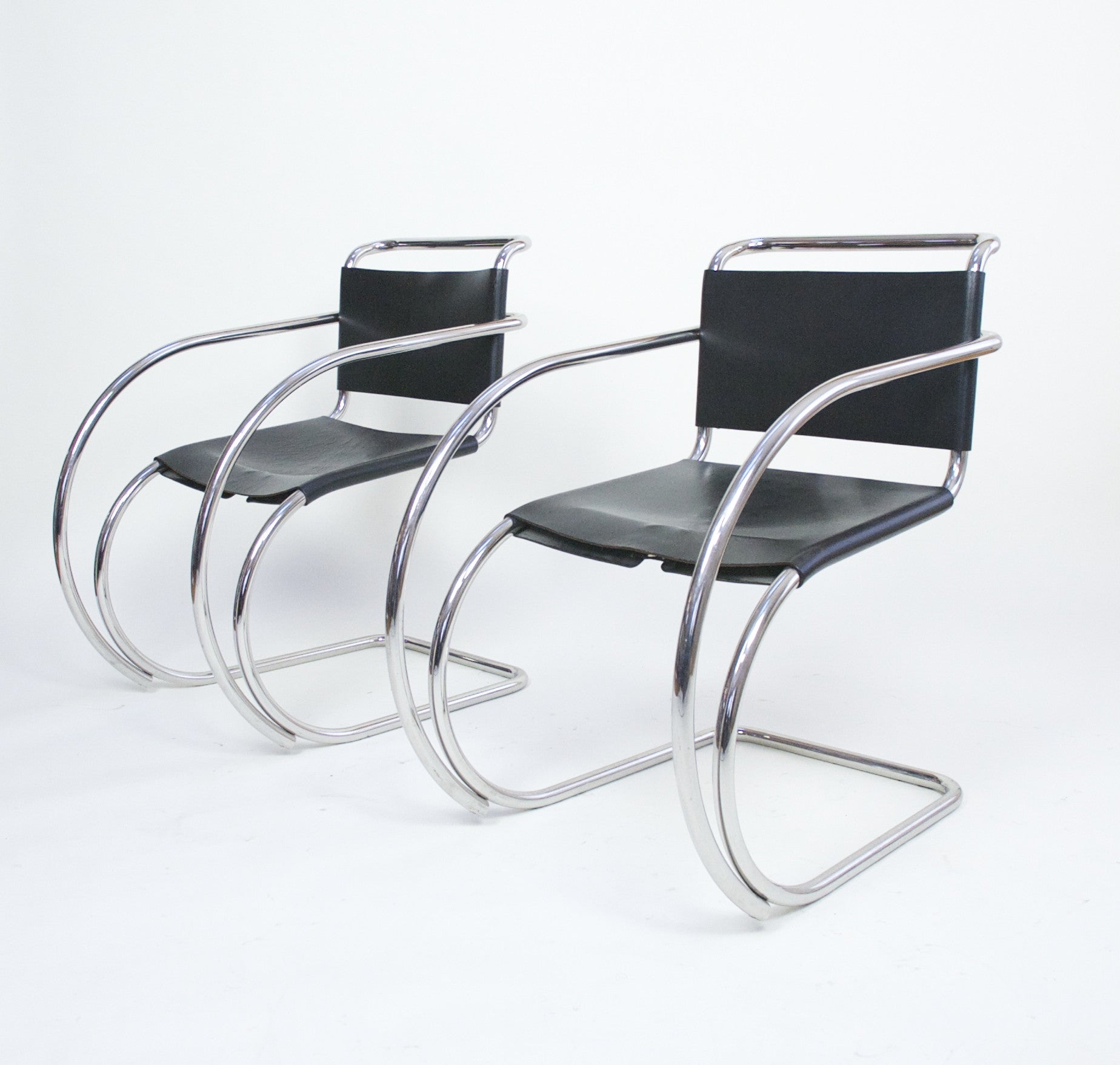SOLD Knoll International Mies Van Der Rohe MR20 Armchairs - Bauhaus Era