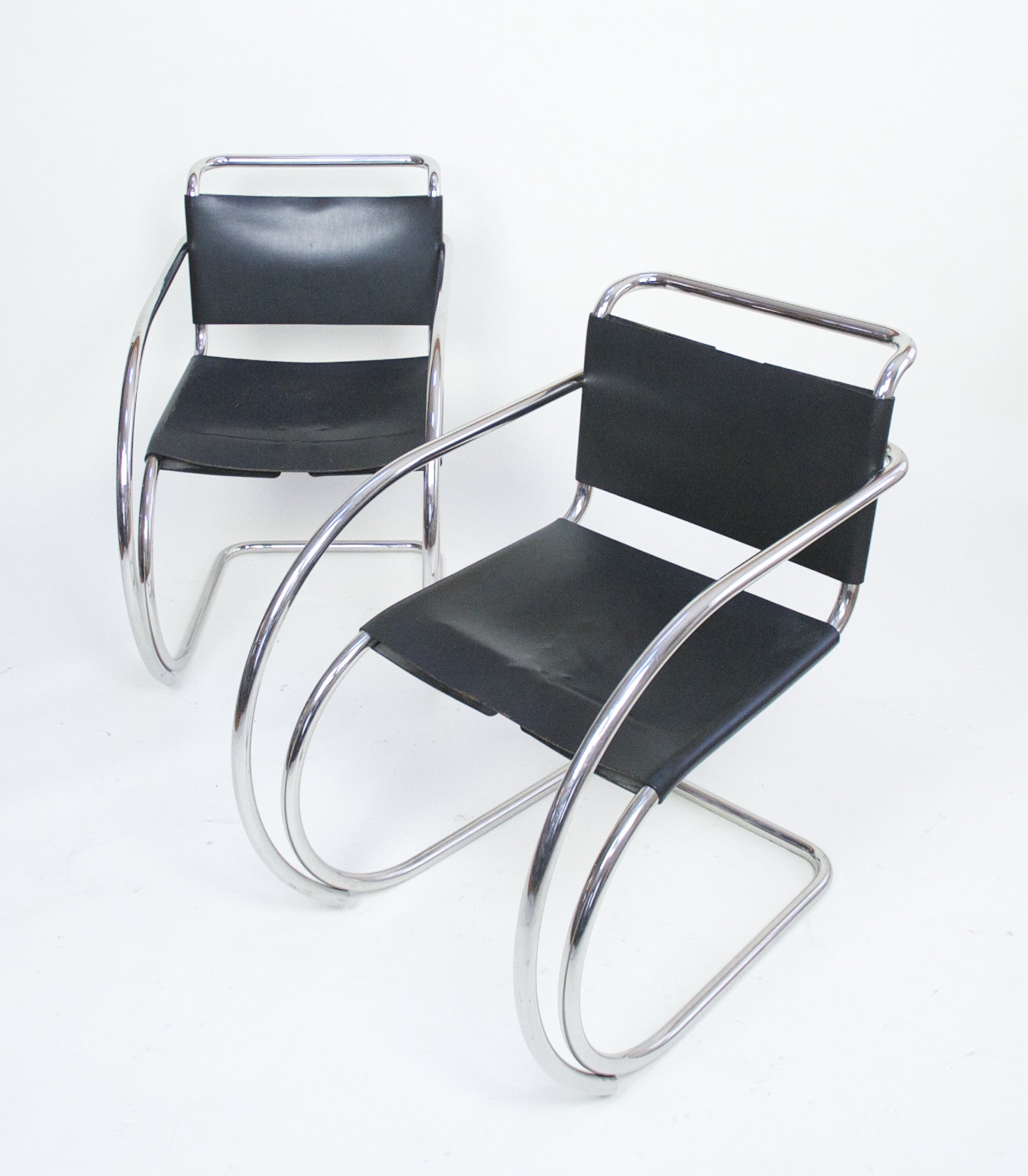 SOLD Knoll International Mies Van Der Rohe MR20 Armchairs - Bauhaus Era
