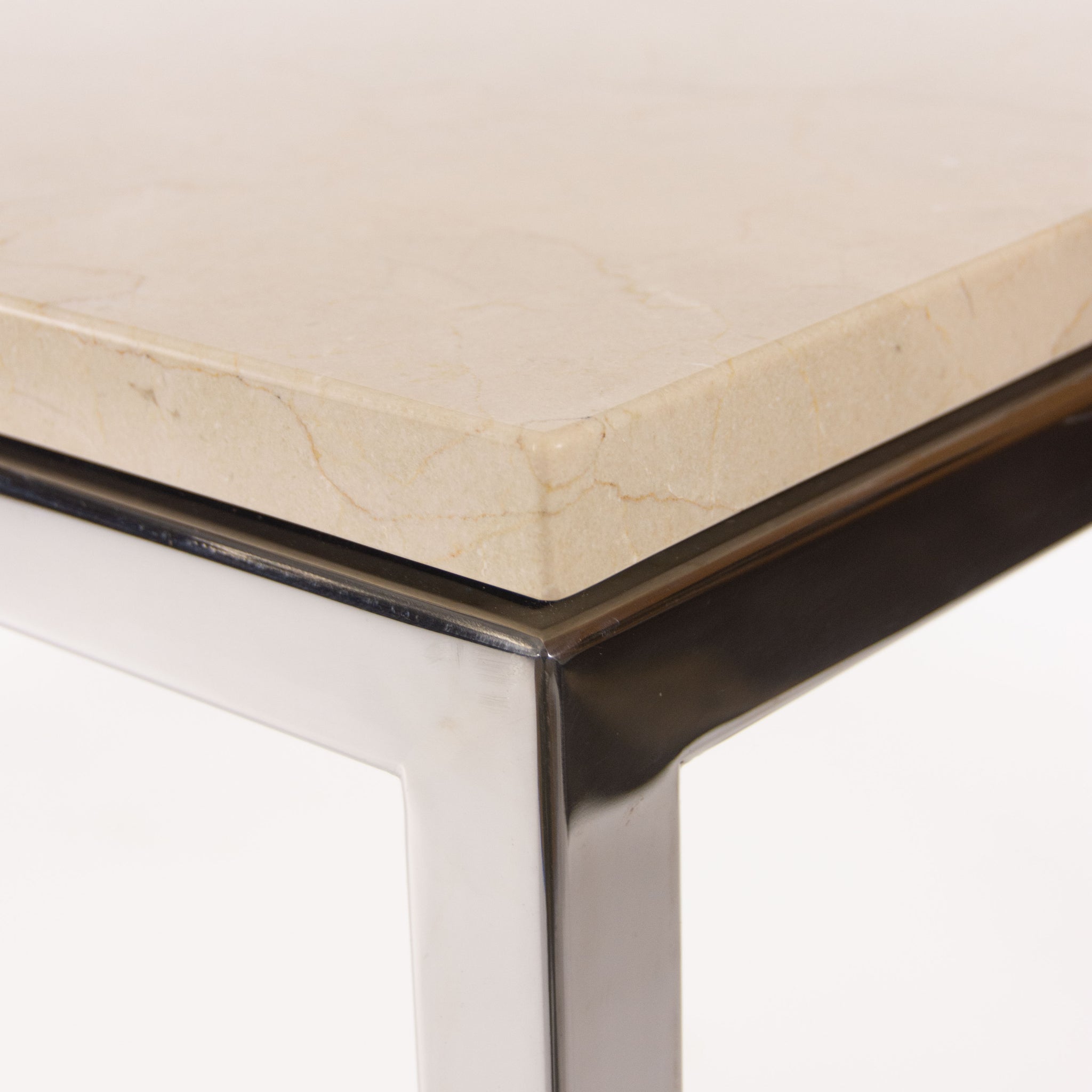 Granite 6x3 ft Meeting Dining Conference Table Beige w/ Stainless Base Knoll