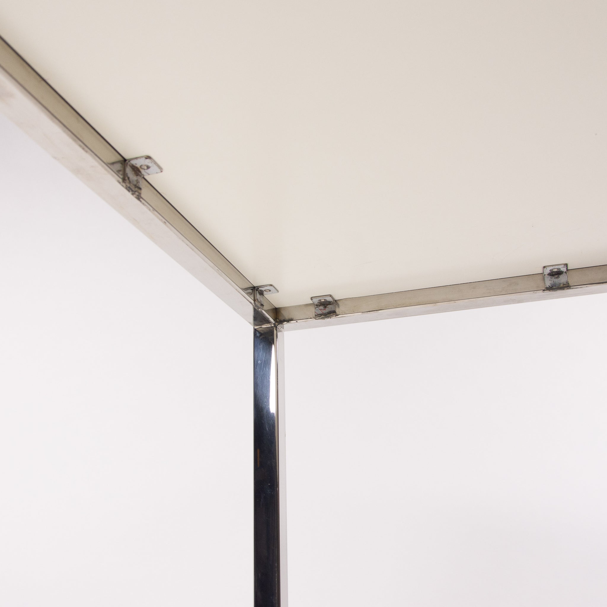 Granite 6x3 ft Meeting Dining Conference Table Beige w/ Stainless Base Knoll