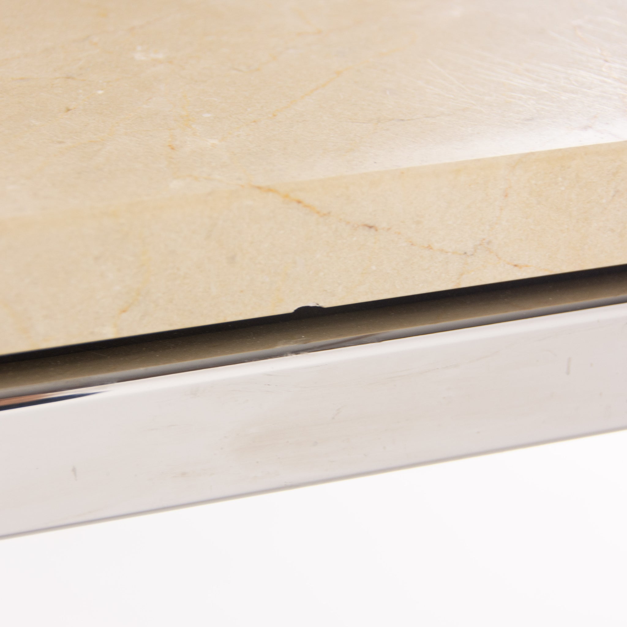 Granite 6x3 ft Meeting Dining Conference Table Beige w/ Stainless Base Knoll