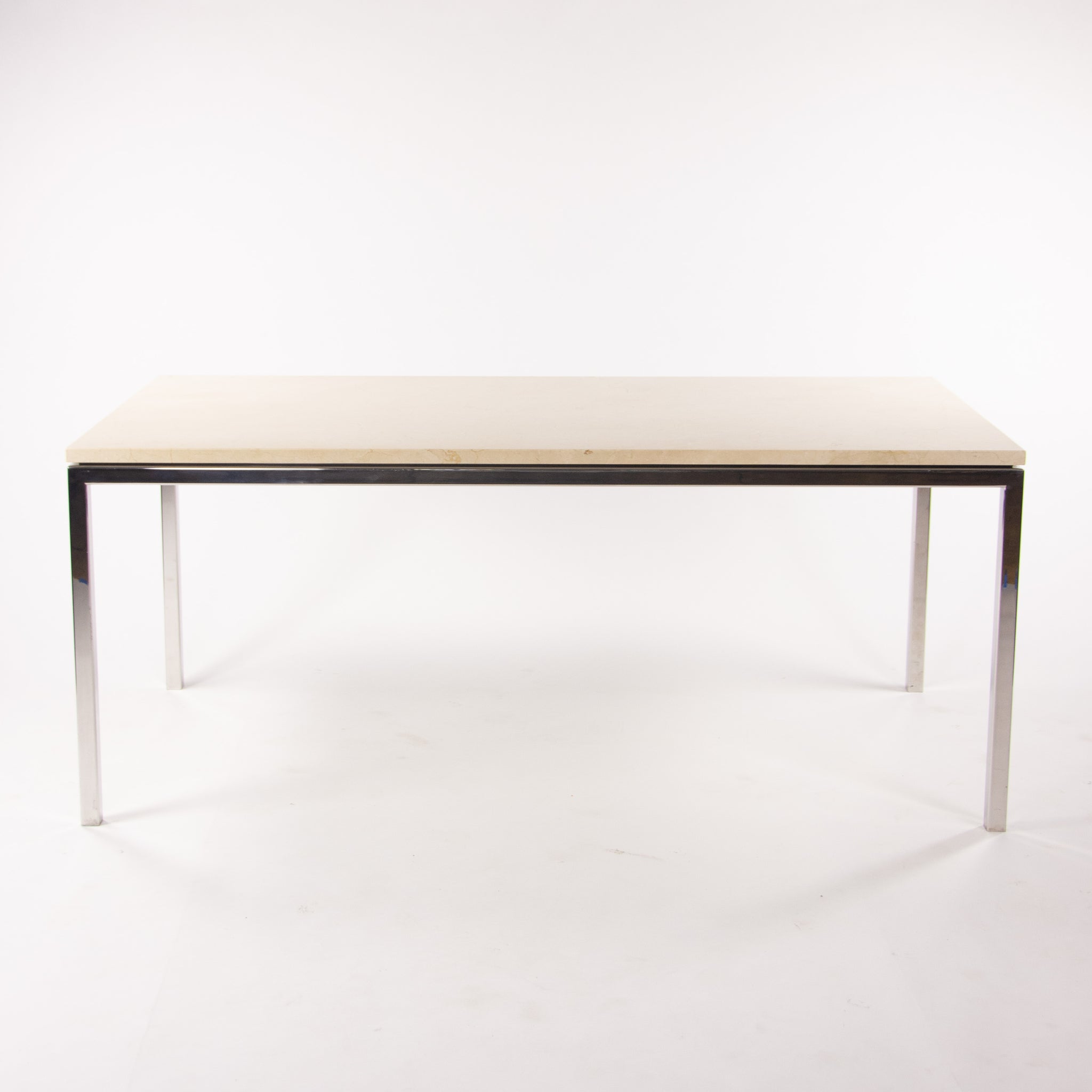 Granite 6x3 ft Meeting Dining Conference Table Beige w/ Stainless Base Knoll