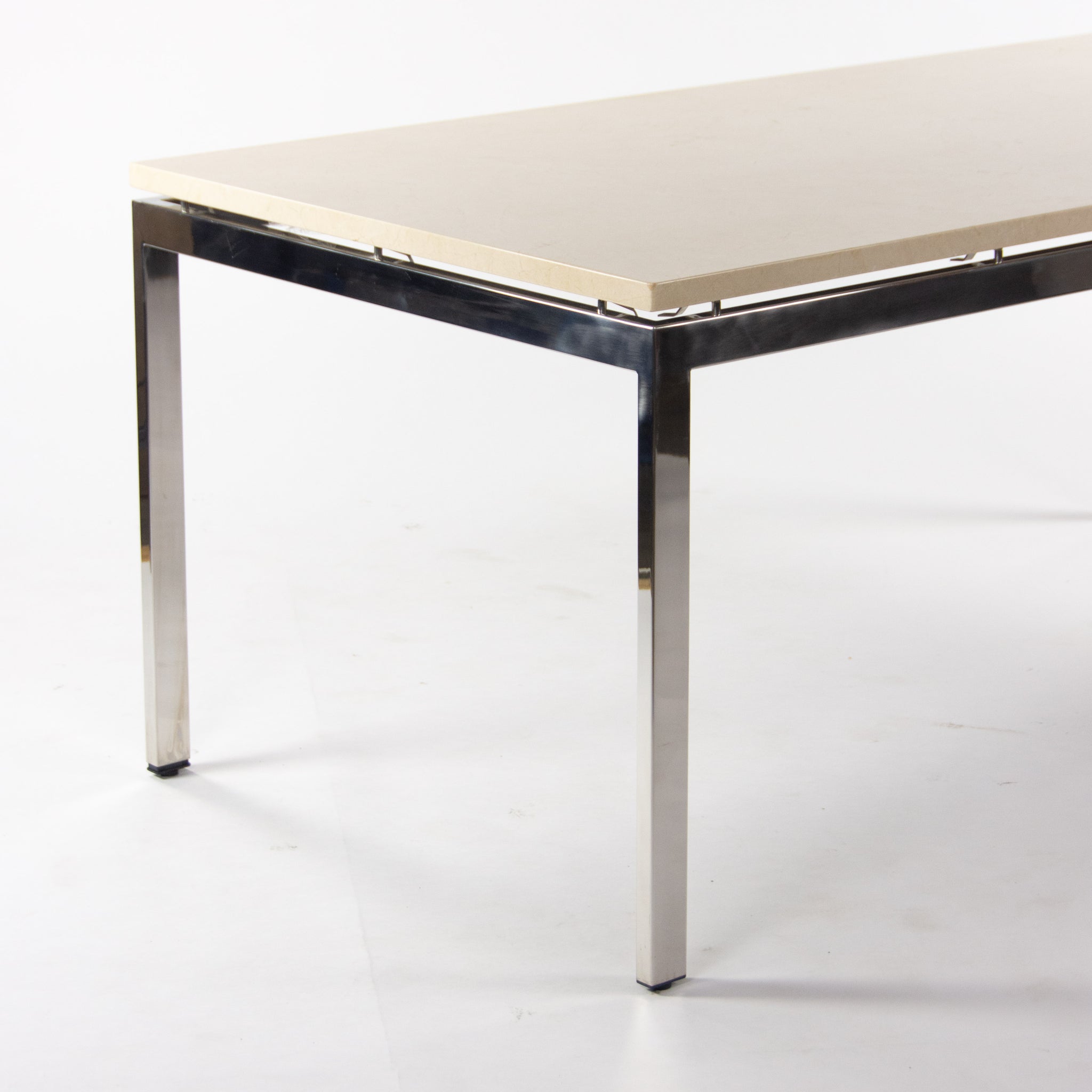 Granite Cumberland 6x3 Meeting Dining Conference Table Beige w/ Stainless Steel Base