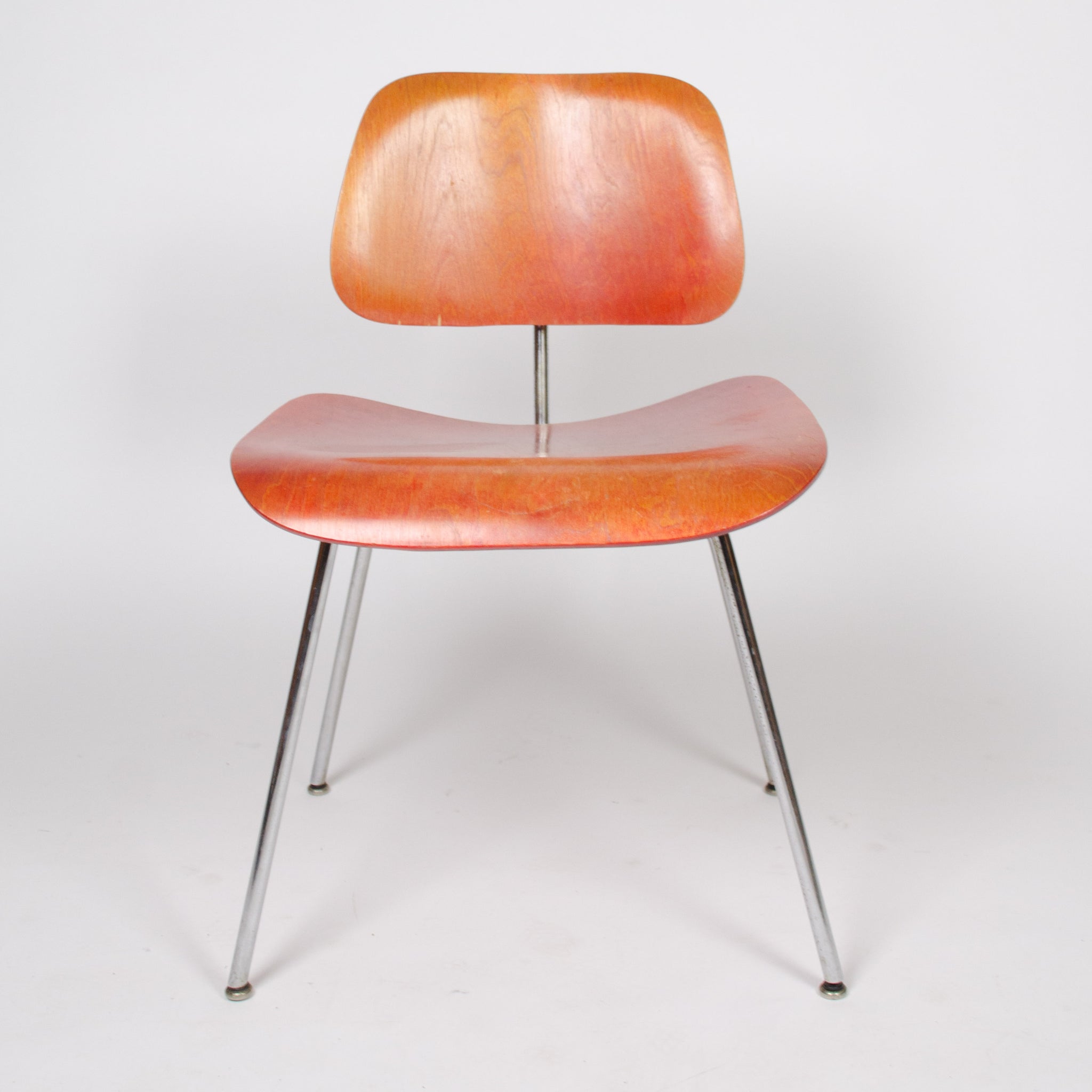 Eames Evans Herman Miller 1940's DCM Dining Chairs Red Aniline Dye 1x Available