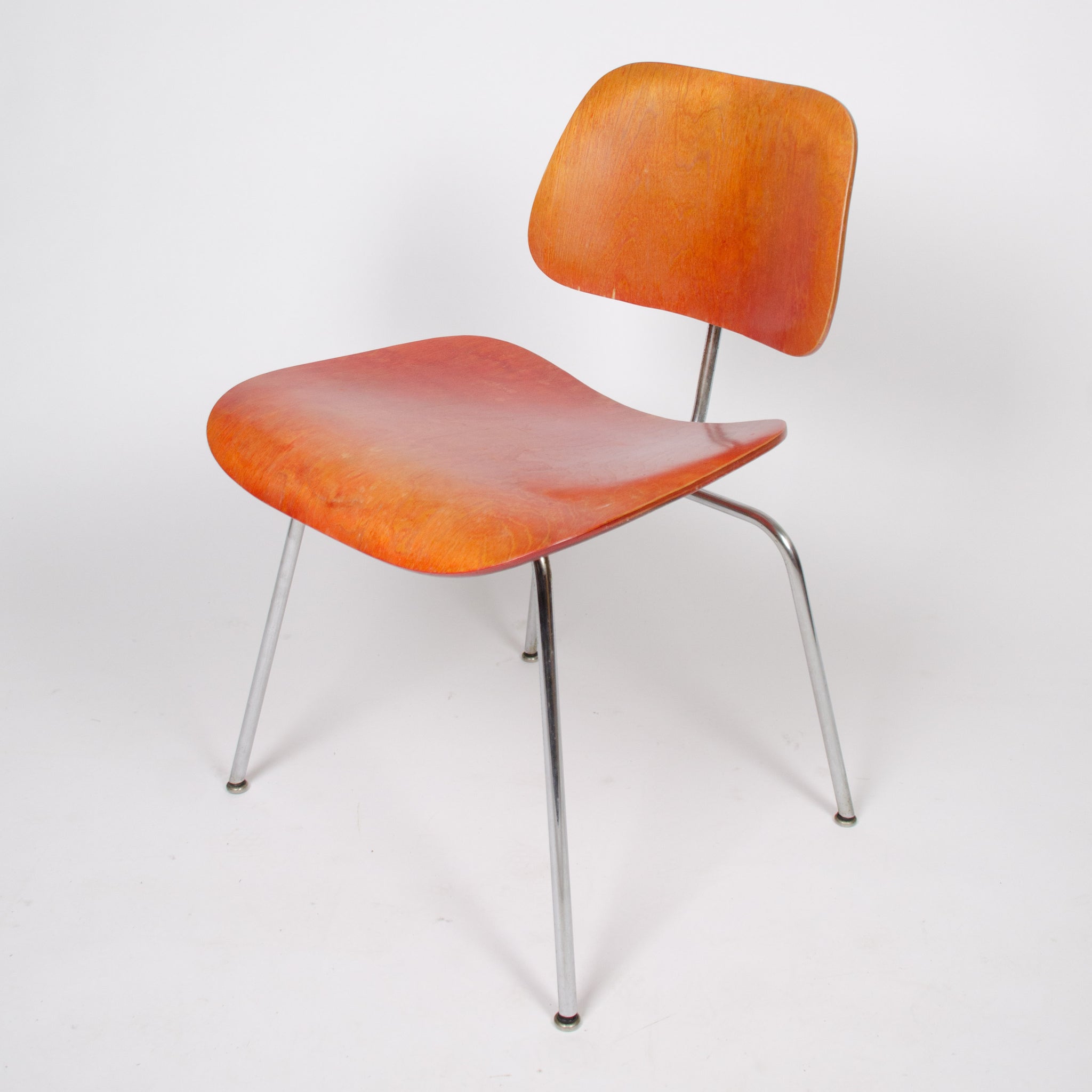 Eames Evans Herman Miller 1940's DCM Dining Chairs Red Aniline Dye 1x Available