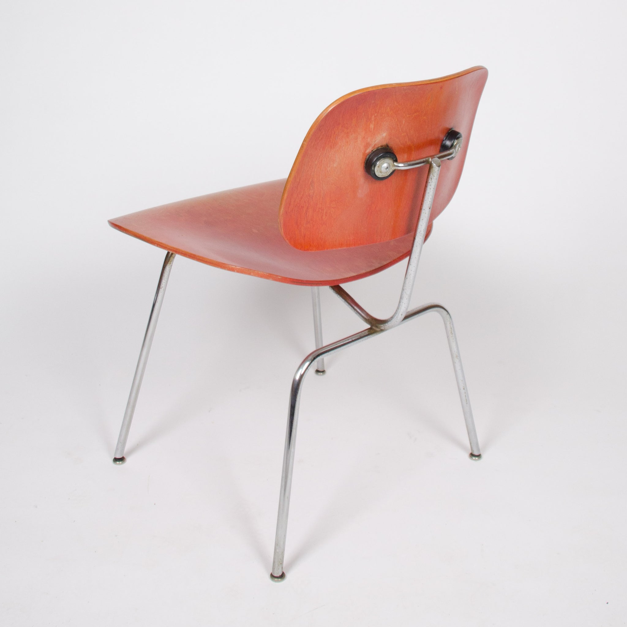 Eames Evans Herman Miller 1940's DCM Dining Chairs Red Aniline Dye 1x Available