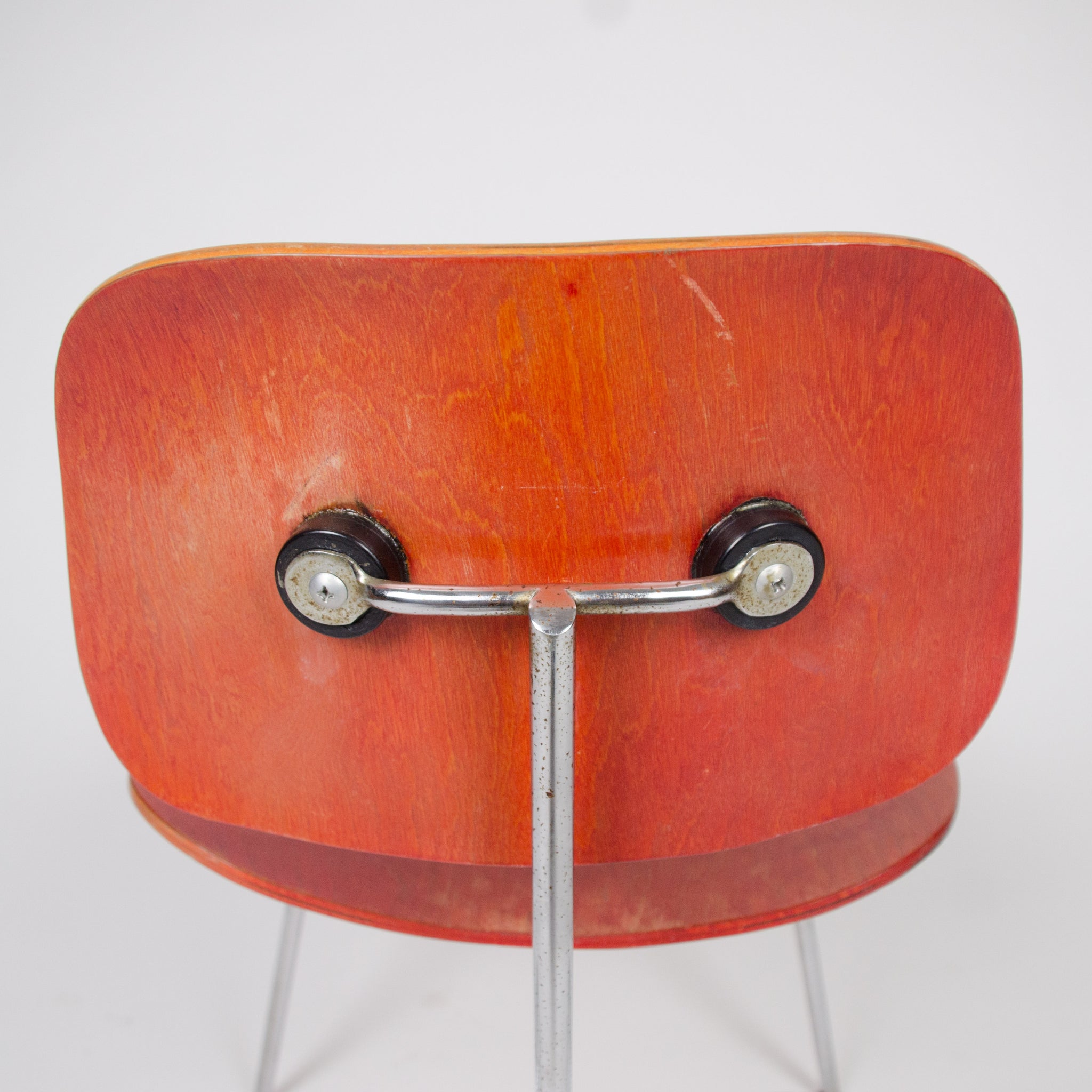 Eames Evans Herman Miller 1940's DCM Dining Chairs Red Aniline Dye 1x Available