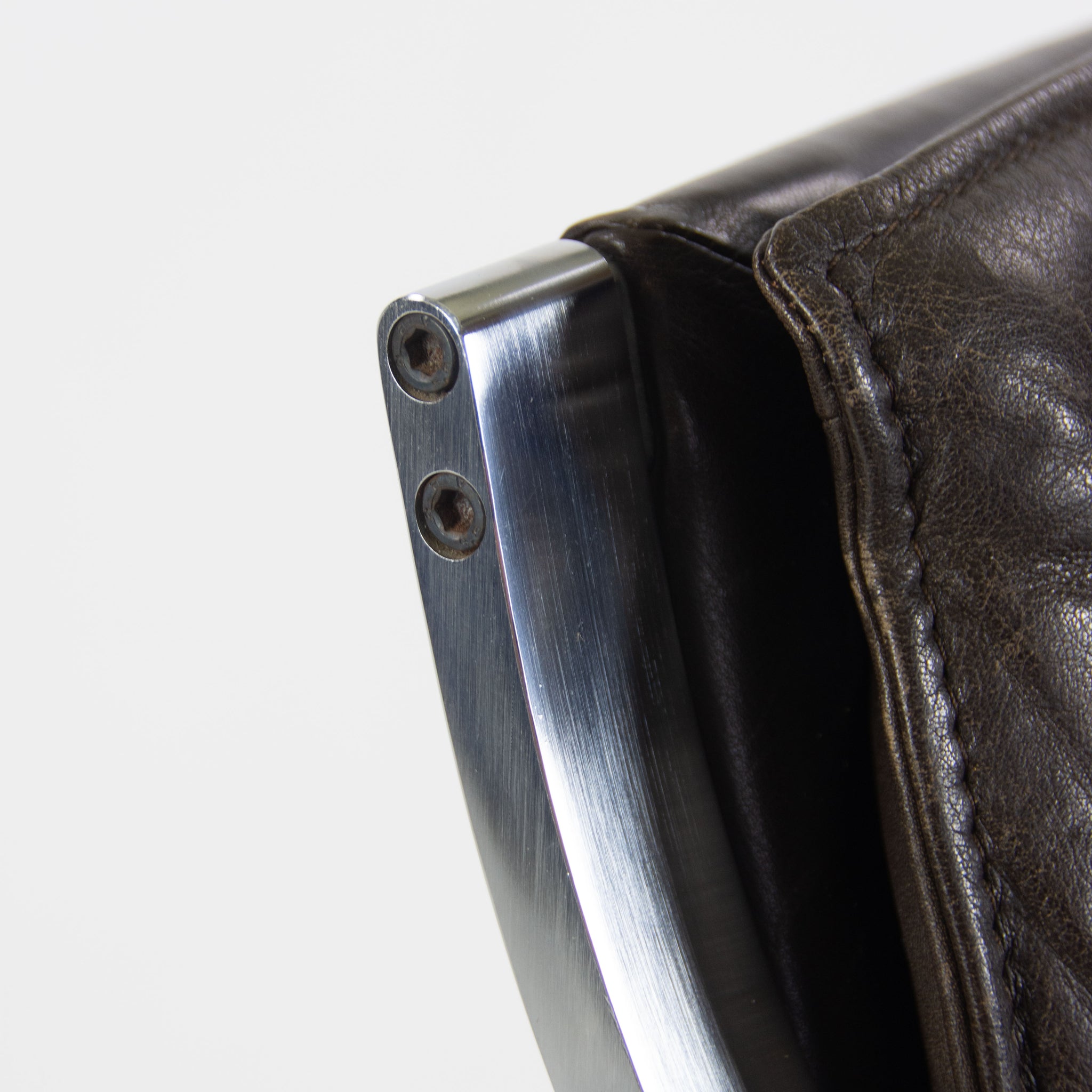 Rudolf B. Glatzel Vintage Walter Knoll Art Collection Leather & Stainless Chair