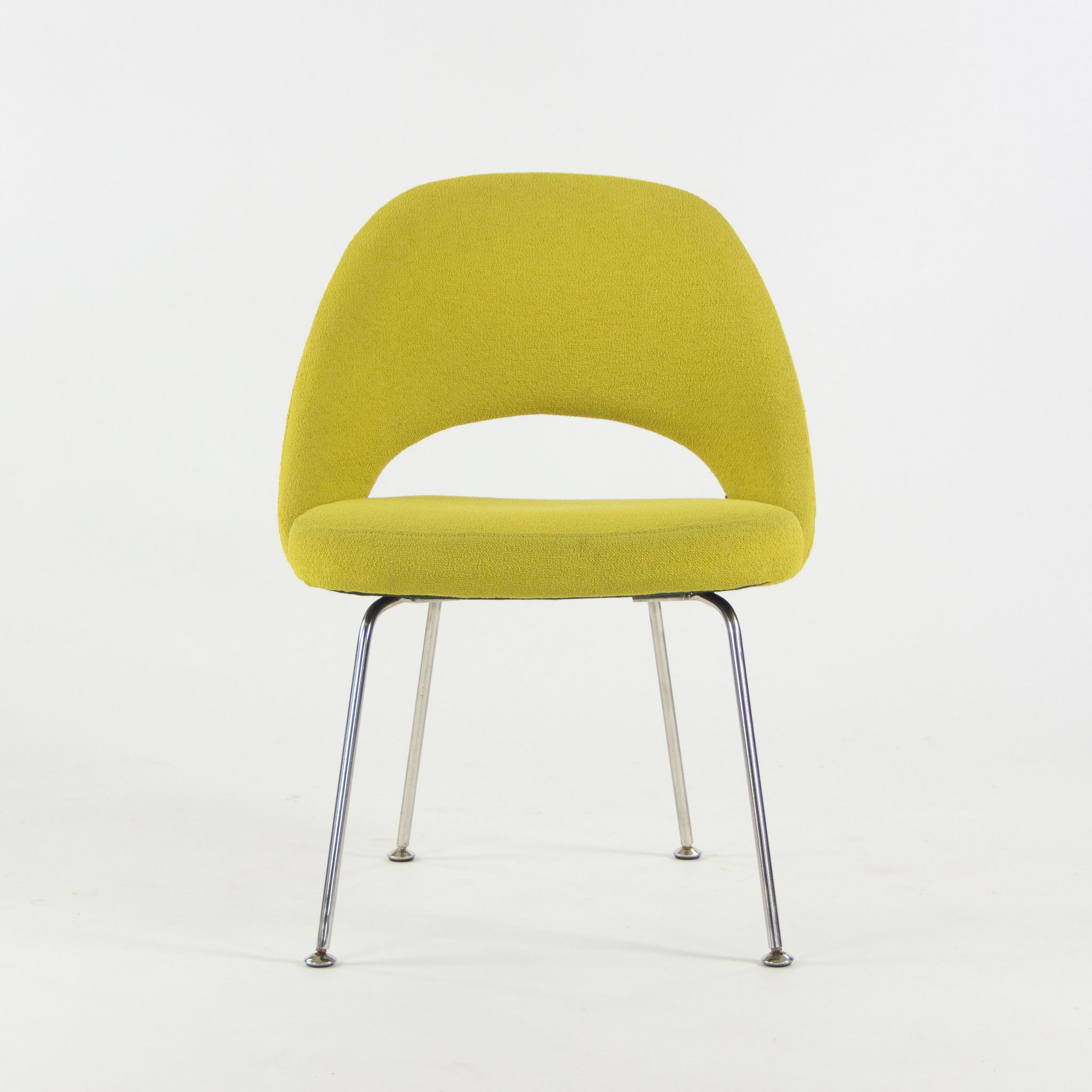 SOLD Knoll Eero Saarinen Executive Armless Side Chairs Green Boucle Pair Vintage