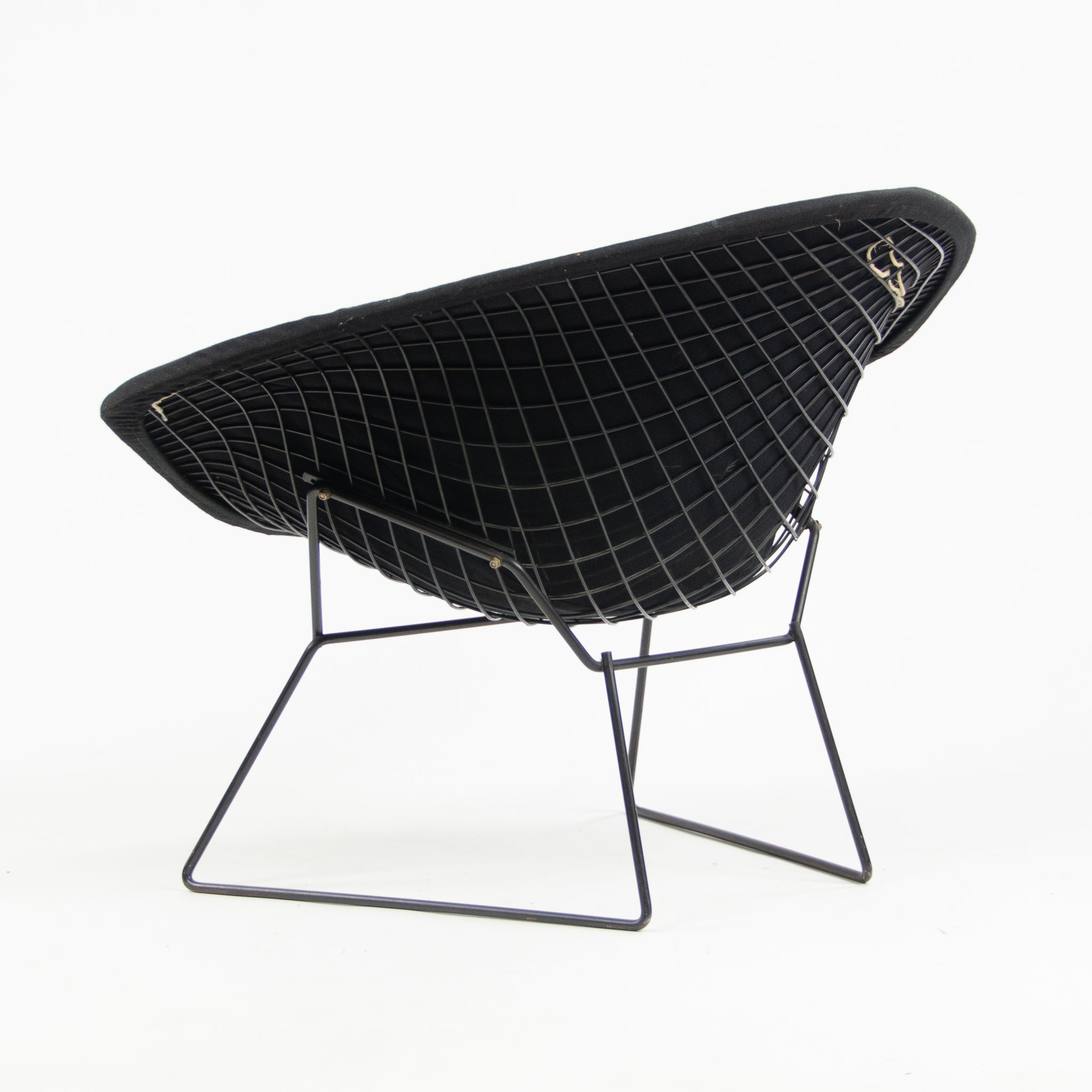SOLD Knoll International Harry Bertoia Large Wire Diamond Lounge Chair Black Vintage