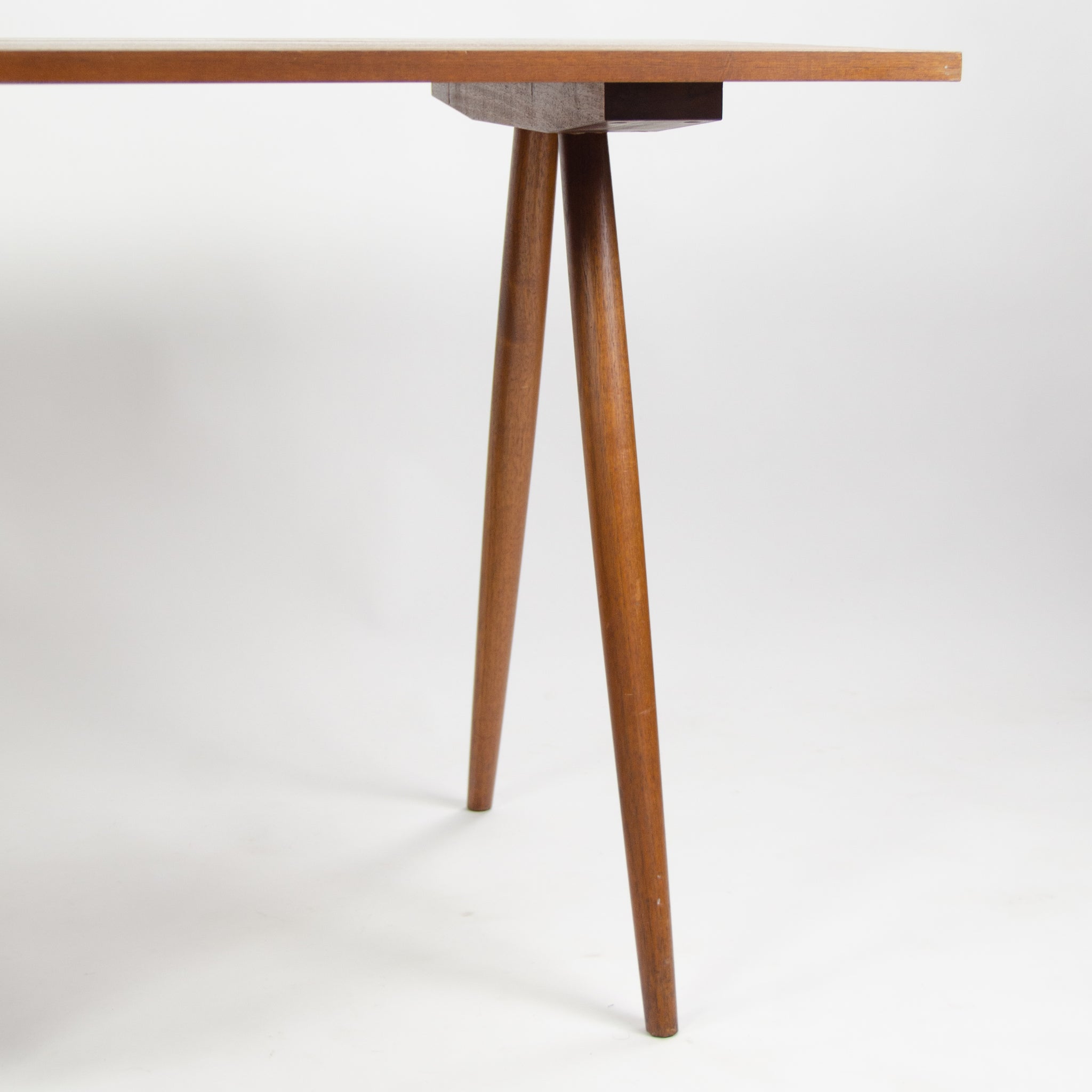 1956 George Nakashima Studio Single Pedestal Black Walnut Desk w/ Spindle Legs
