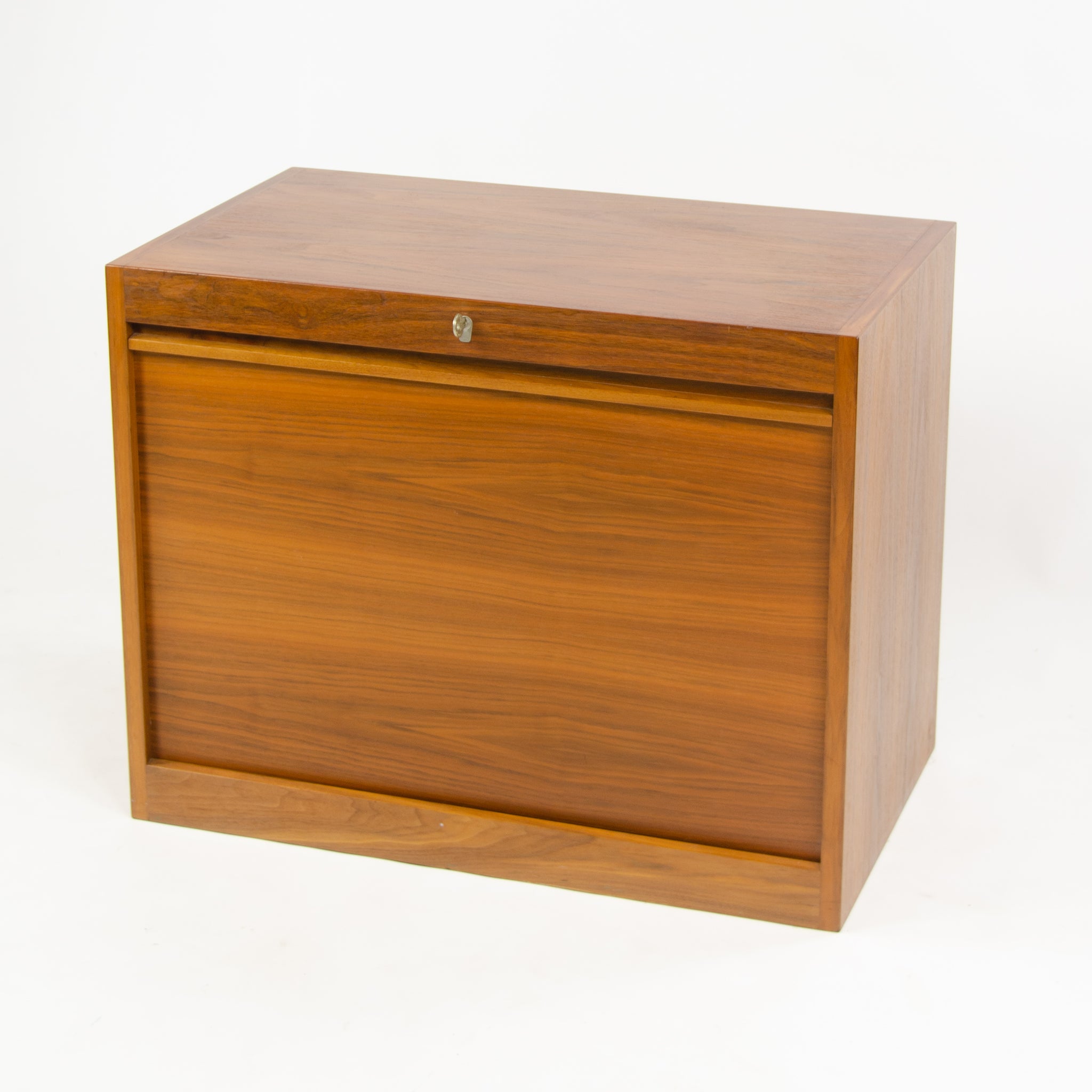 1970s Hans Wegner Johannes Hansen Denmark Tambour Walnut Cabinet Storage System