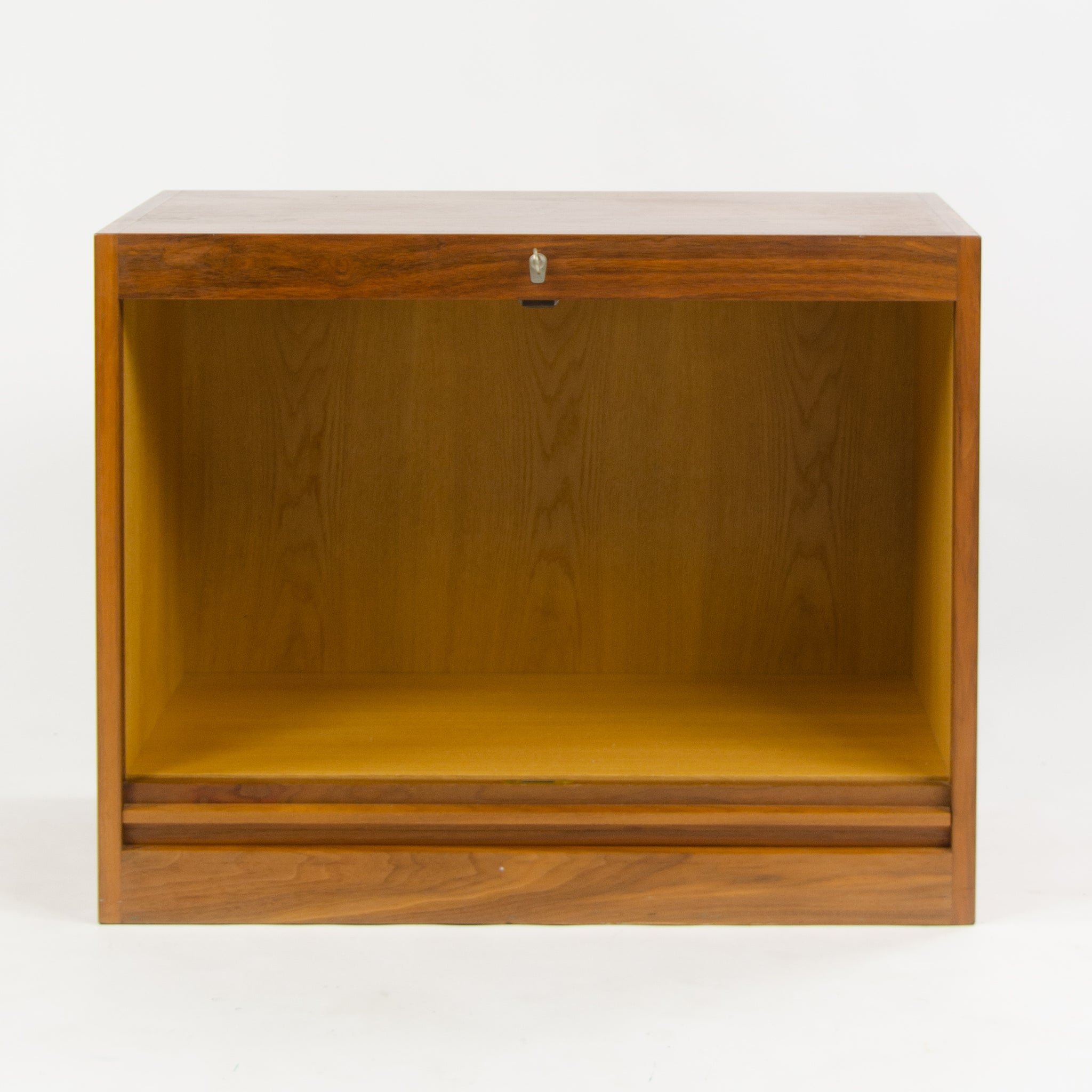1970s Hans Wegner Johannes Hansen Denmark Tambour Walnut Cabinet Storage System