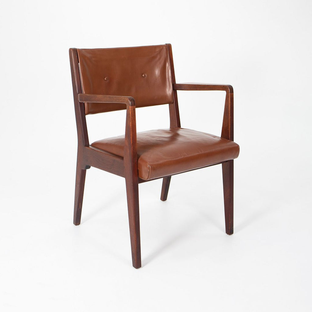 1950S C-106 Armchair By Jens Risom For Jens Risom Design Inc. in Walnut with Original Leather 3x Available