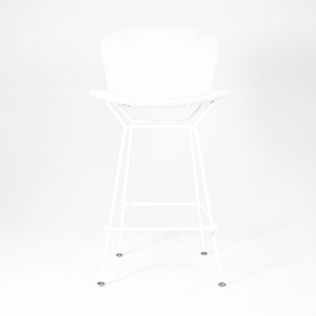 2021 Bertoia Counter Stool Model 426C by Harry Bertoia for Knoll in White with Full Upholstered Pad