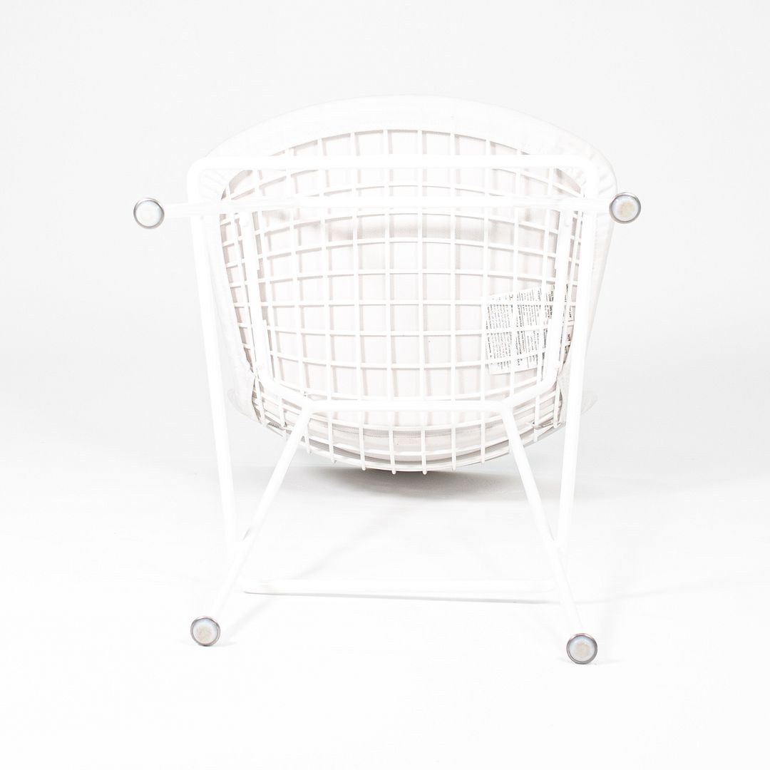 2021 Bertoia Counter Stool Model 426C by Harry Bertoia for Knoll in White with Full Upholstered Pad